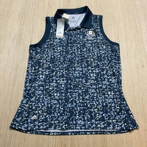 Womens Large Adidas Sleeveless Polo Blue UV 50 Multicolor Speckle Sport New top